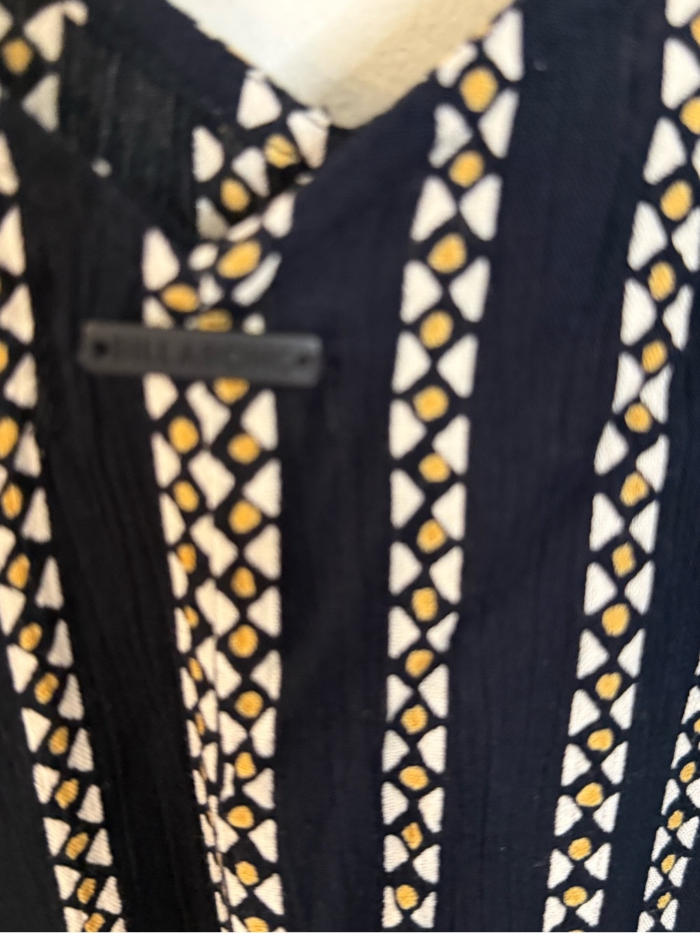 Billabong boho chic black geometric striped crop wide leg jumpsuit M - Picture 4 of 14